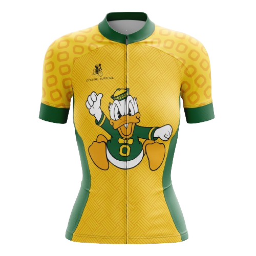 Women's cycling jersey with Oregon State theme.