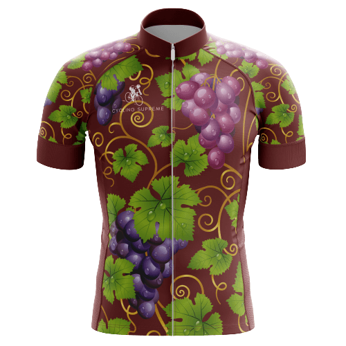 Grapes men's cycling jersey, vineyard theme