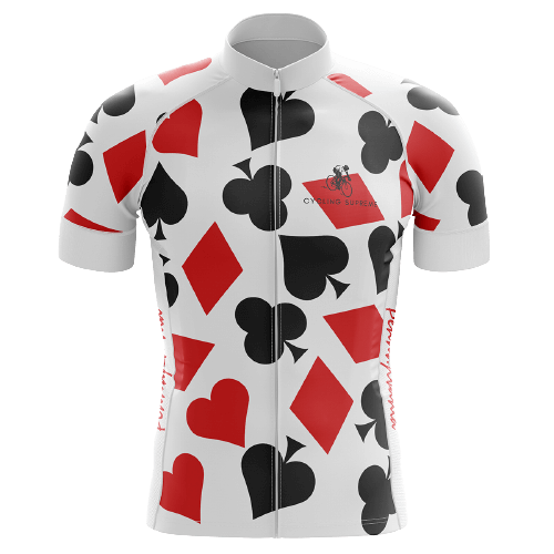 Spades & Hearts men's cycling jersey, card game theme