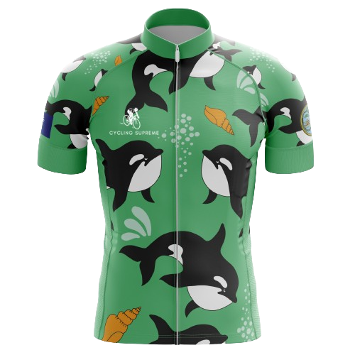 Killer Whales men's cycling jersey, marine-inspired