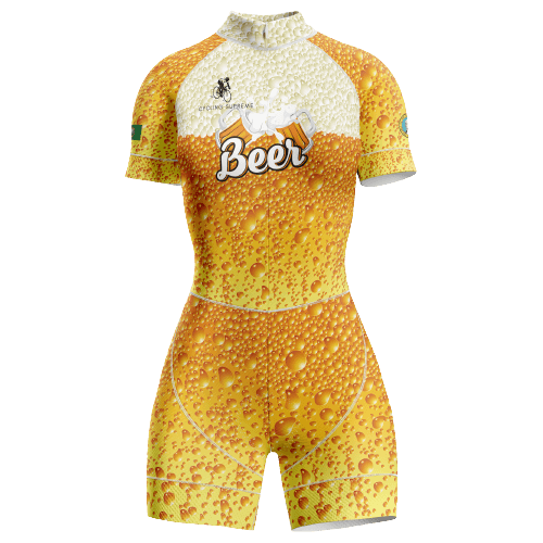 Beer lover's women's triathlon suit.