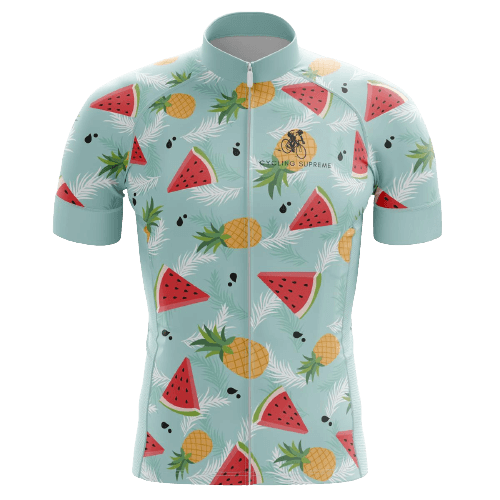 Watermelon/Pineapple men's cycling jersey, tropical mix