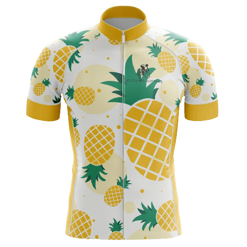 Pineapple men's cycling jersey, tropical and fun