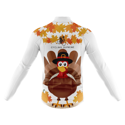 Long Sleeve Cycling Jersey Thanksgiving Turkey Mens