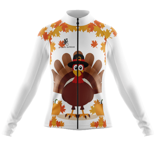 Long Sleeve Cycling Jersey Thanksgiving Womens