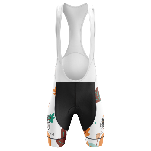 Fun Thanksgiving-themed unisex bib shorts featuring a nutty design.