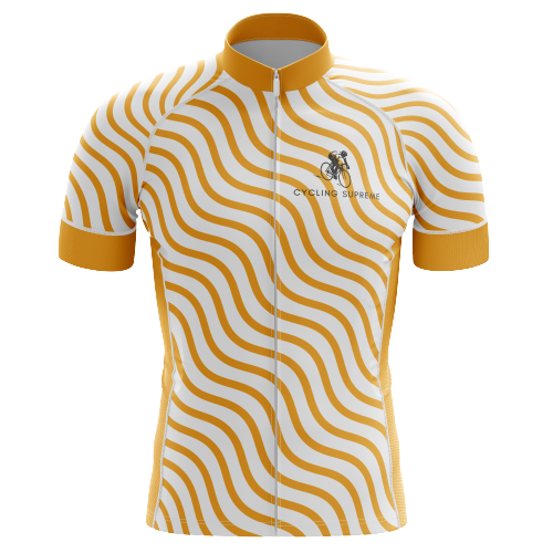 Thanksgiving Orange Wave men's cycling jersey, autumn colors