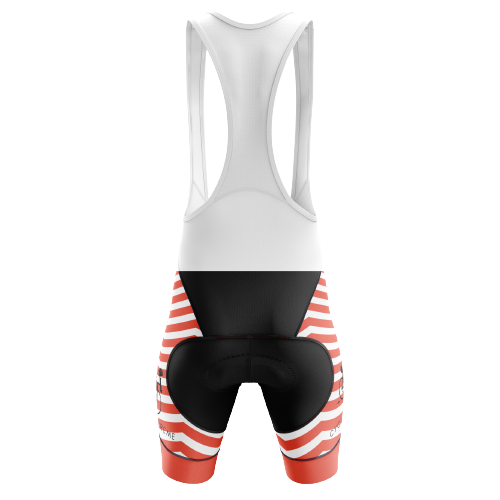 Thanksgiving Red Wave Bib Shorts