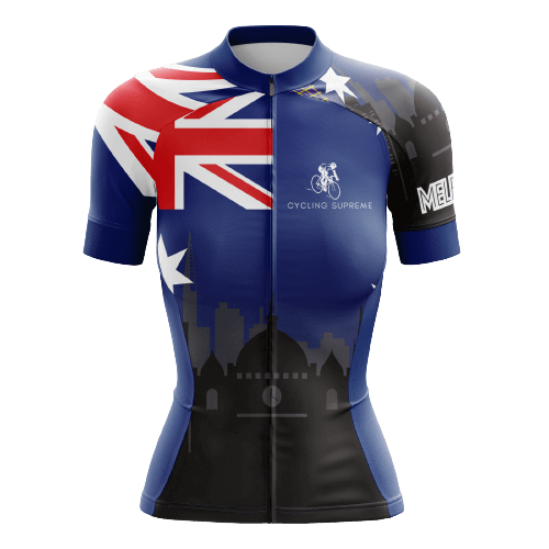 Women's cycling jersey featuring the Australian flag.