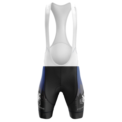 Comfortable unisex bib shorts in blue, perfect for Australian rides.