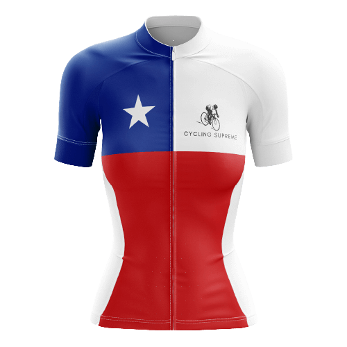 Women's cycling jersey featuring the Chilean flag.