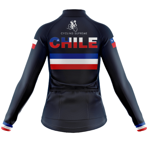 Long Sleeve Cycling Jersey Chile Black Flag Womens