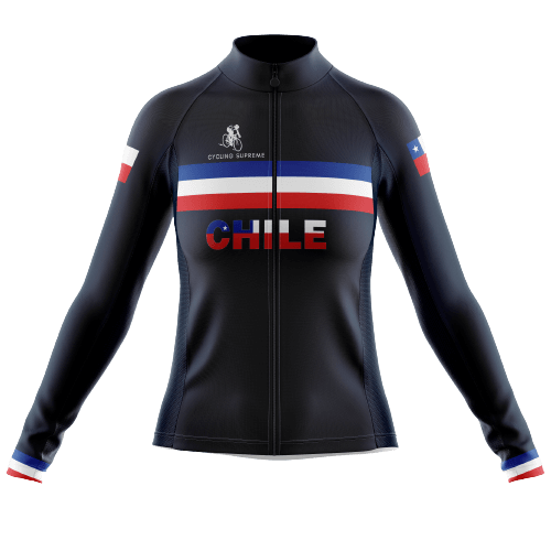 Long Sleeve Cycling Jersey Chile Black Flag Womens