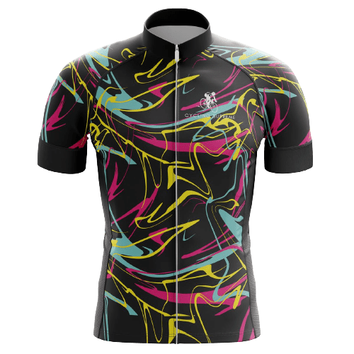 Color Splash men's cycling jersey, vibrant and artistic