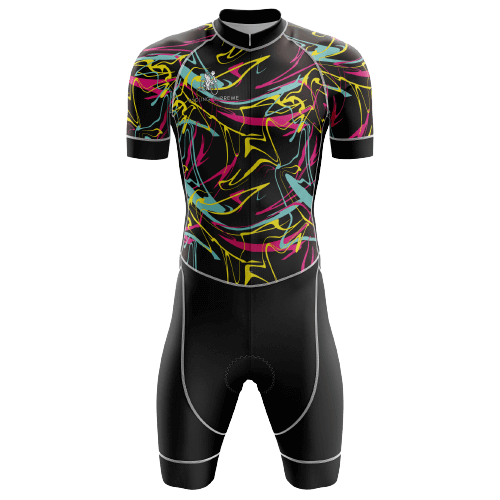 Color splash triathlon suit for men.