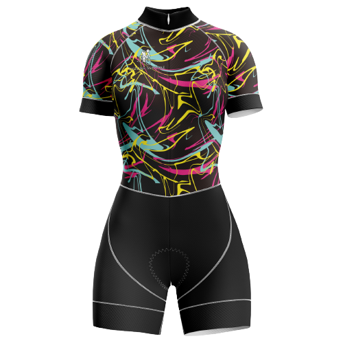 Color splash design women's triathlon suit.