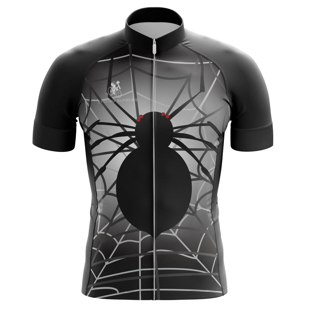 Black Spider men's cycling jersey, creepy and cool