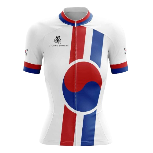 Women's cycling jersey with South Korean theme.