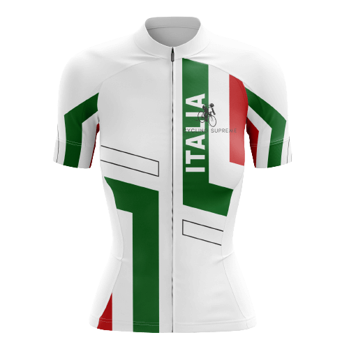 Women's cycling jersey featuring Italian themes.