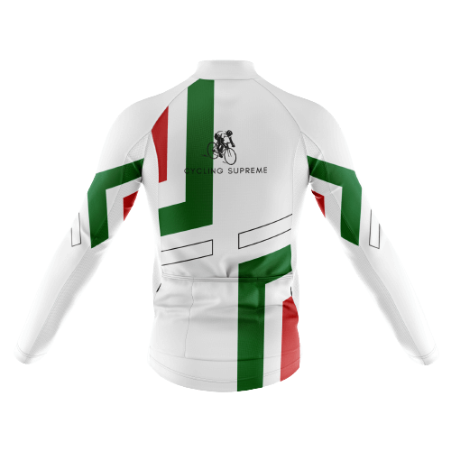 Long Sleeve Cycling Jersey Italy Flag Mens