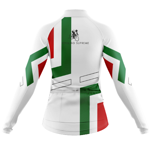 Long Sleeve Cycling Jersey Italy Flag Womens