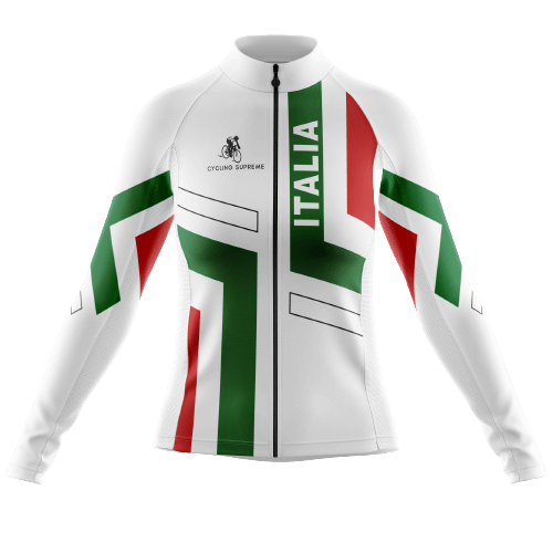 Long Sleeve Cycling Jersey Italy Flag Womens