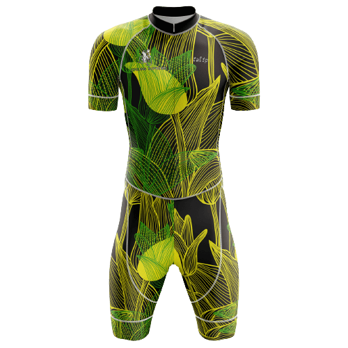 Floral tulip triathlon suit for men.