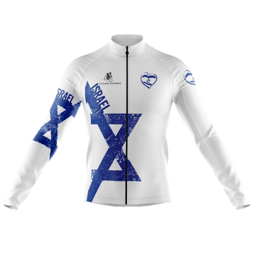 Men's long sleeve cycling jersey with Israel design.