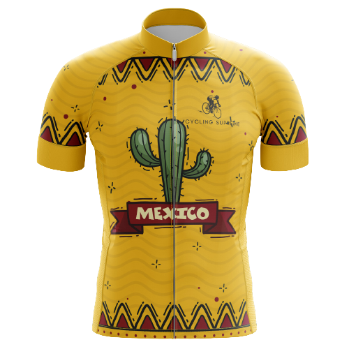 Mexico Cactus men's cycling jersey, vibrant Mexican theme