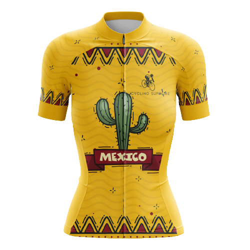 Women's cycling jersey featuring Mexican cactus.