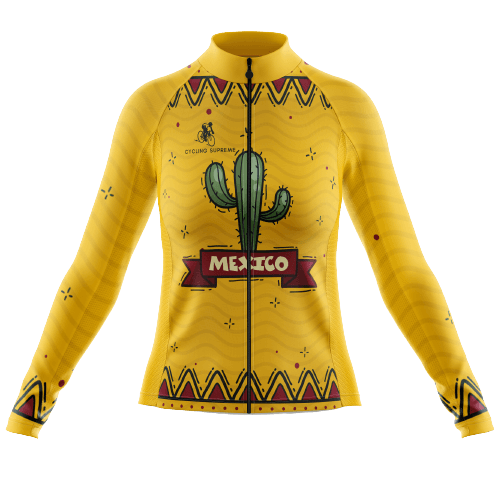 Long Sleeve Cycling Jersey Mexico Cactus Womens