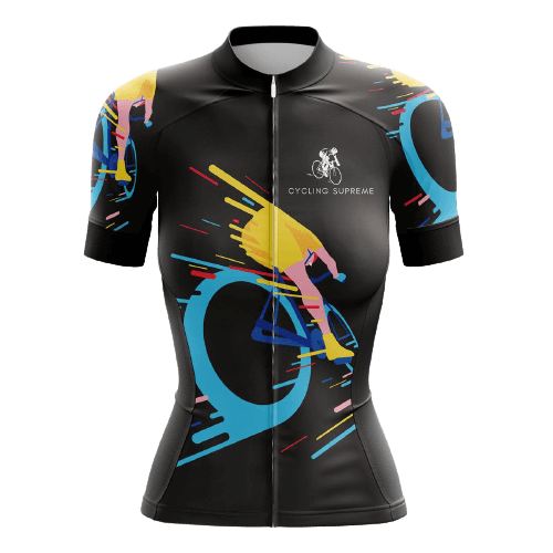 Women's cycling jersey celebrating cyclists.