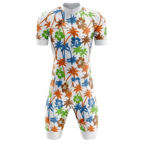 Flower/palms triathlon suit for men.