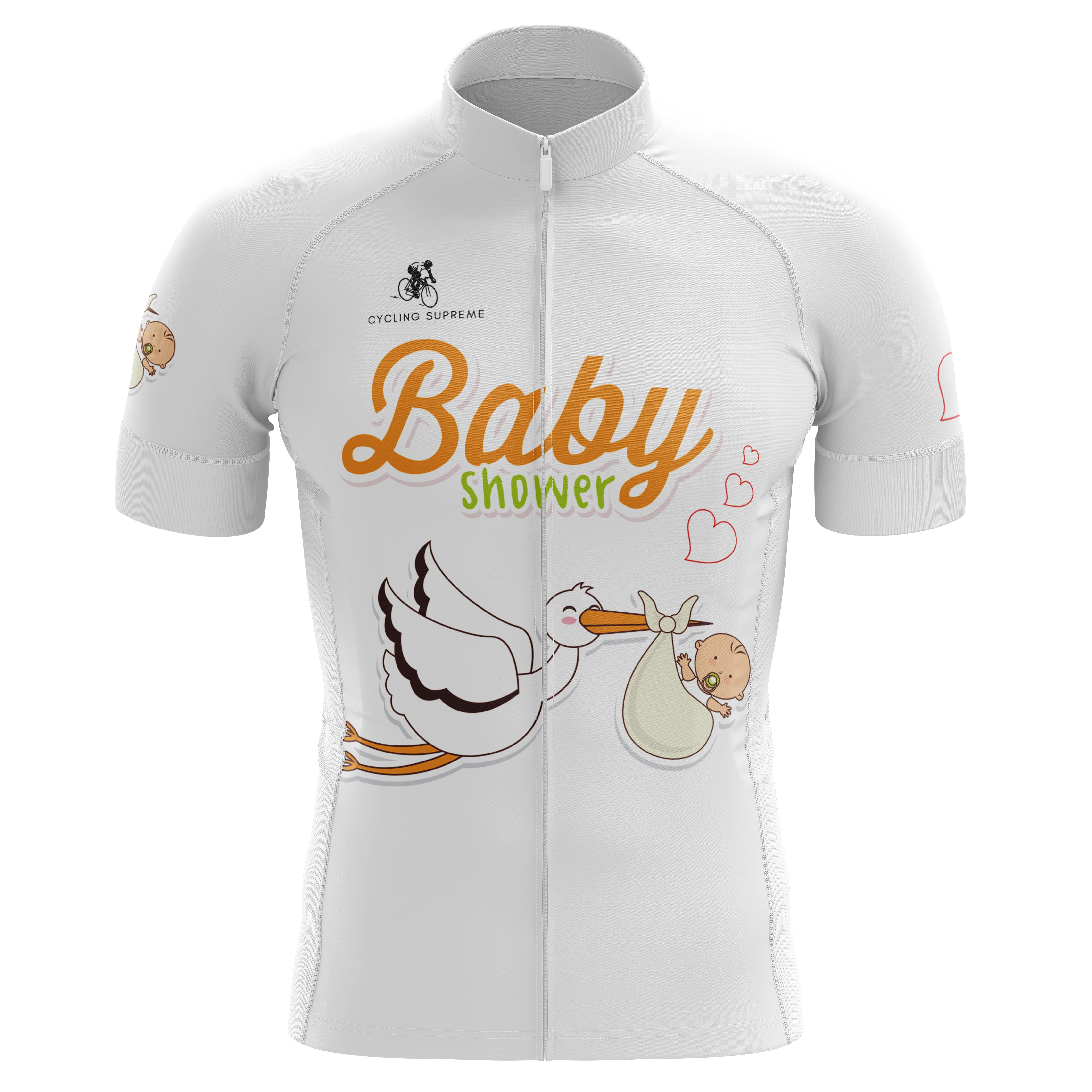 Baby Shower men's cycling jersey, celebratory design