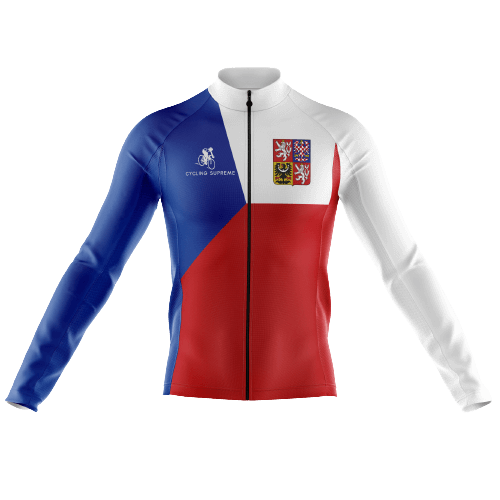 Men's long sleeve cycling jersey with Czech Republic design.