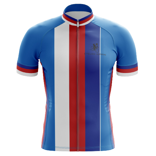 Czech Republic Flag Stripes men's cycling jersey, bold stripes