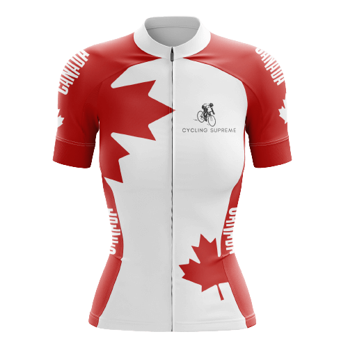 Women's cycling jersey expressing love for Canada. | Cycling Supreme