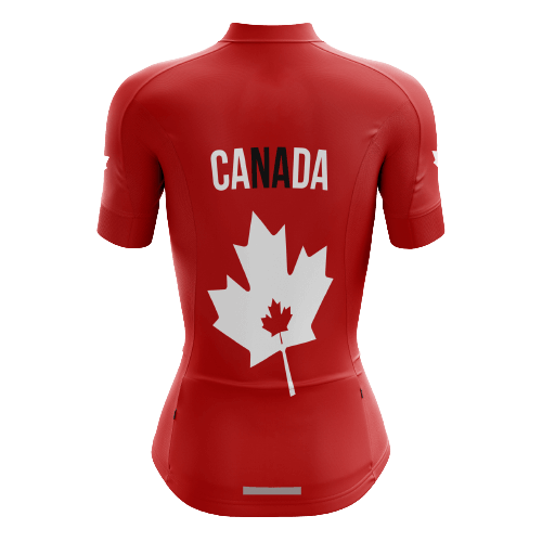 Canada Red/White Leaf Women's Cycling Jersey