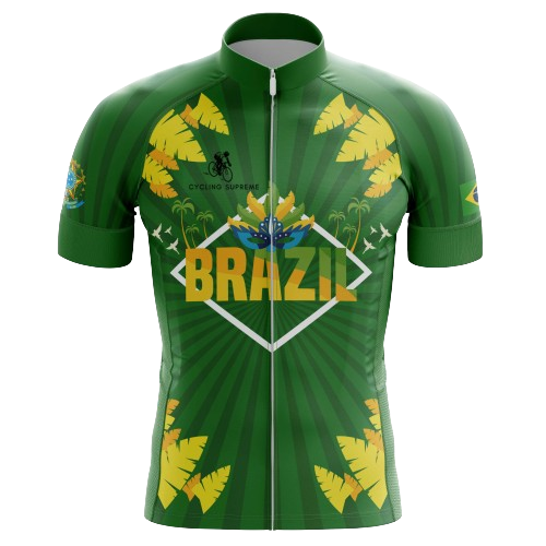 Brazil Green men's cycling jersey, vibrant color