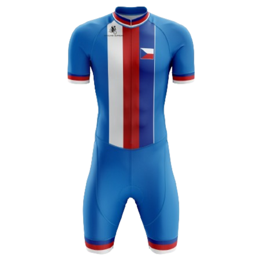 Men's Czech Republic triathlon suit featuring a vibrant Czech-inspired design and breathable, performance-focused fabric.