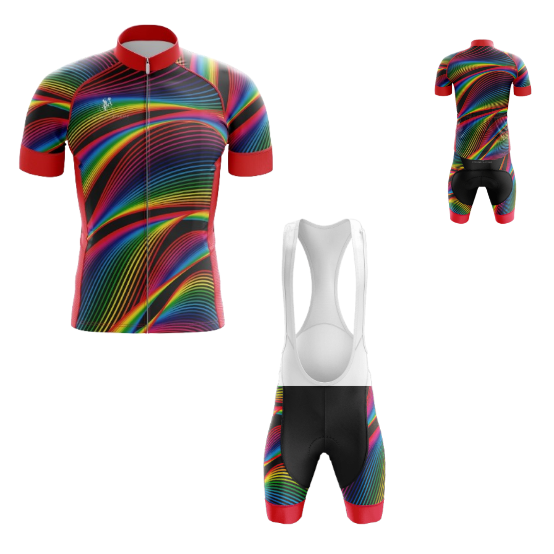 Men's Neon Stripes cycling kit with bold neon stripe design and breathable material for a stylish, high-performance ride.